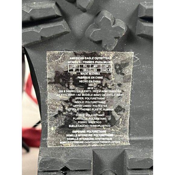 American Eagle Outfitters Womens Black Lace Up Lug Sole Boots Size 6 - Picture 6 of 9